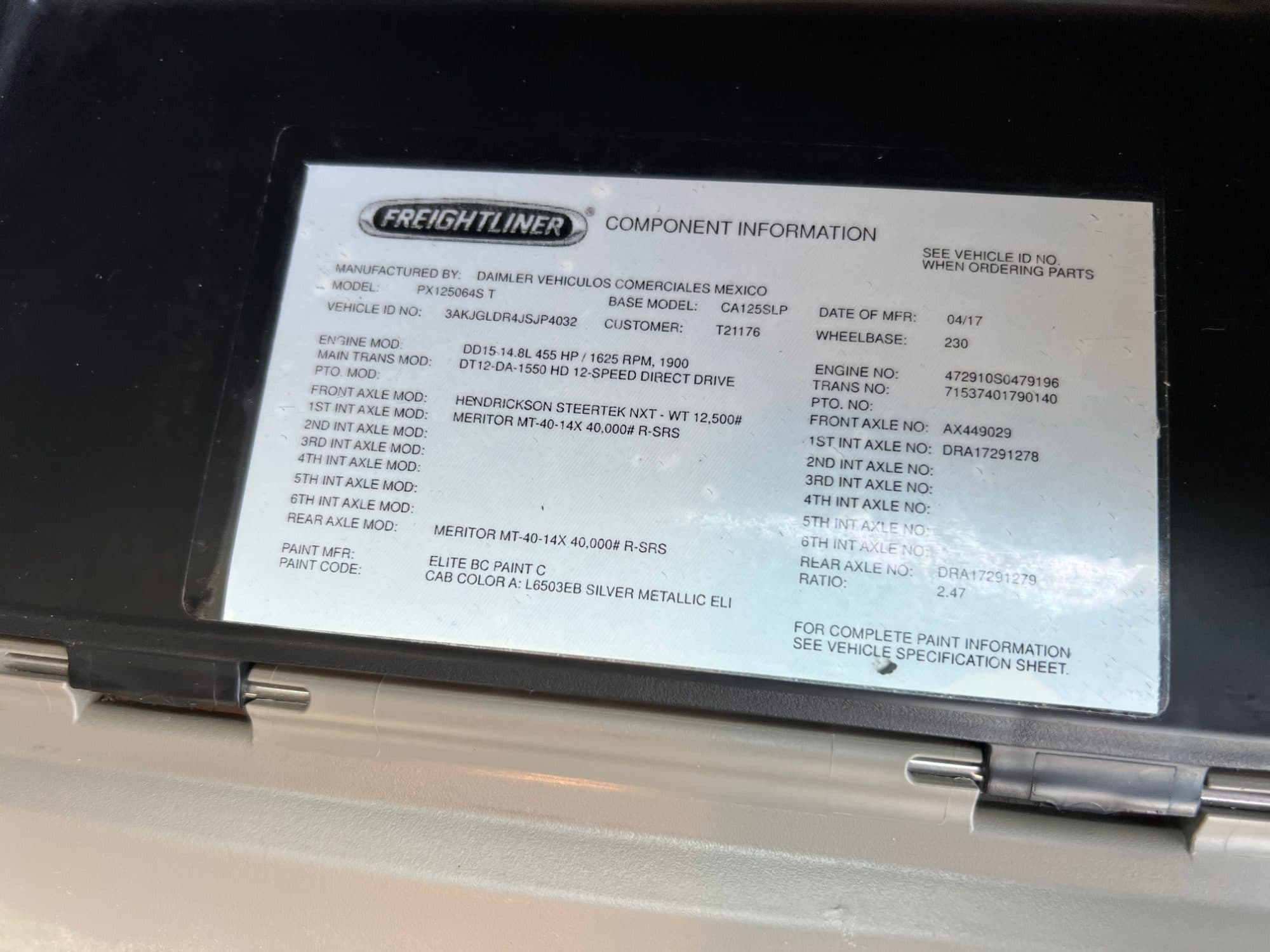 2018 Freightliner Cascadia 125 Evolution